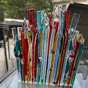 Rainbow On Edge Strip Sculpture #4 on Custom Stand by Candice (Candy) Treat Murphy, Image 1.