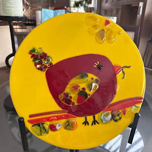 Large Early Bird and Worm Circle by Candice Treat Murphy