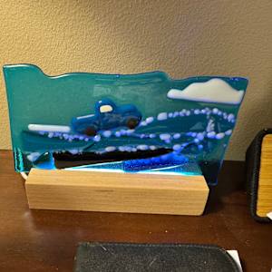 Blue the Truck on Snowy Terrain by Candice Treat Murphy