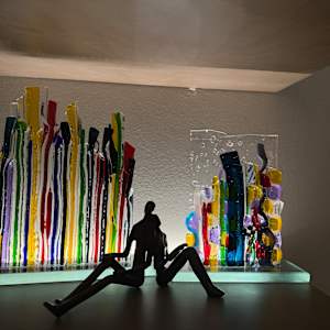 Rainbow On Edge Strip Sculpture  I on Custom Stand by Candice Treat Murphy, Image 1.