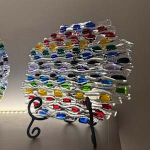 Rainbow Netted Glass Circle by Candice Treat Murphy, Image 1.