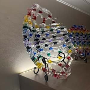 Rainbow Netted Glass Bowl by Candice Treat Murphy