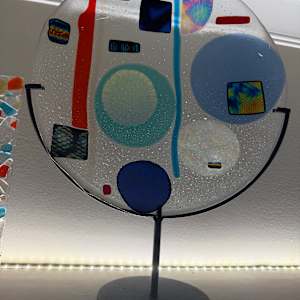 Abstract Dichroic and Iridescent Curved Circle by Candice Treat Murphy