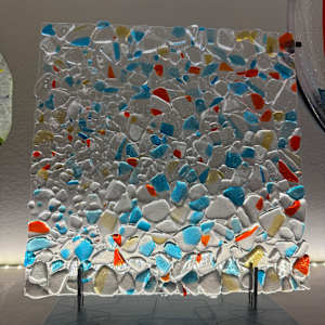 Color Icy Rocks Glass Square Tray by Candice Treat Murphy, Image 1.