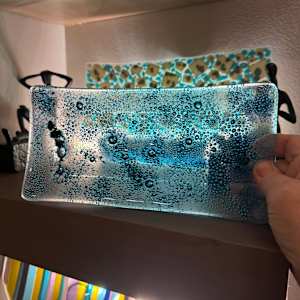 Turquoise Bubbles Sushi  Tray by Candice (Candy) Treat Murphy, Image 2.