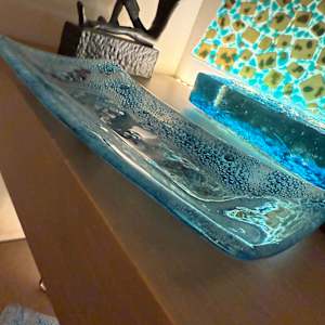 Turquoise Bubbles Sushi  Tray by Candice Treat Murphy, Image 1.