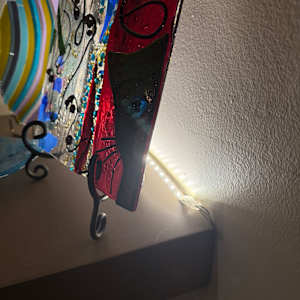 Burgundy & Blue Funky Cat Square by Candice Treat Murphy, Image 2.