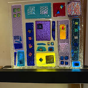Clear with Dichroic and Iridescent Blocks and Dots by Candice Treat Murphy
