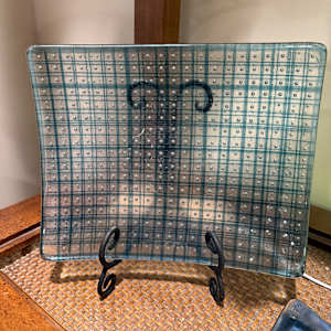 Turquoise String Trapped Bubbles Sushi Tray by Candice Treat Murphy, Image 1.