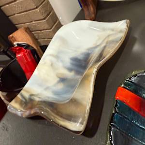 Ivory Brown Streaky Wave Tray by Candice Treat Murphy, Image 2.