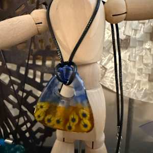 Ukraine Sunflower Necklace Triangle #1 by Candice Treat Murphy