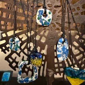 Egyptian Blue and Vanilla Necklace #2 by Candice Treat Murphy, Image 2.