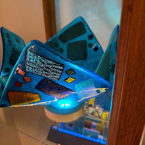 Modern Dichroic Blues Kerchief Vase by Candice Treat Murphy, Image 1.