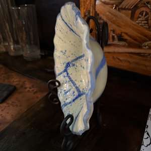 Blue and Cracked White Wavy Bowl by Candice Treat Murphy, Image 1.