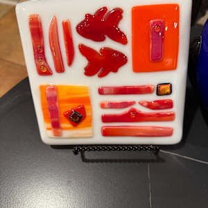 Orange Fish Square by Candice (Candy) Treat Murphy, Image 1.