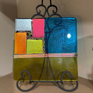 Dichroic and Iridescent Multi Color Block Square by Candice Treat Murphy