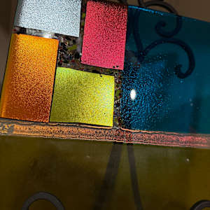 Dichroic and Iridescent Multi Color Block Square by Candice Treat Murphy, Image 4.