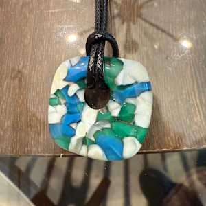 Egyptian Blue and Vanilla Necklace #1 by Candice Treat Murphy