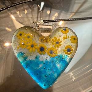 2" Ukraine Sunflower Pocket Heart #14 by Candice Treat Murphy, Image 5.