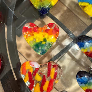 2" Pocket Heart Bright Rainbow #1 by Candice Treat Murphy, Image 1.