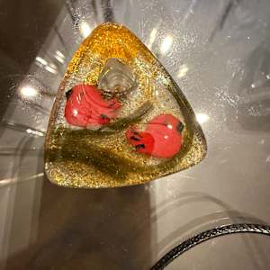 Triangle Necklace Cardinals by Candice Treat Murphy, Image 1.