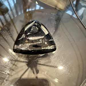 Triangle Necklace Black and Clear by Candice Treat Murphy, Image 1.