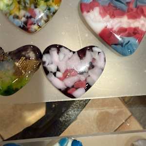 1.5” Tiny Pocket Heart Mottled Pink #1 by Candice Treat Murphy, Image 1.