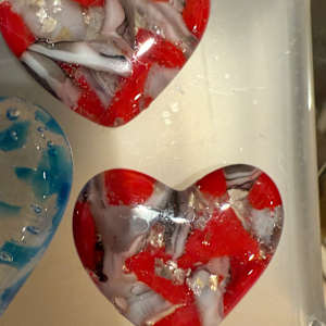 1.5” Tiny Pocket Heart Red and Grey #2 by Candice Treat Murphy, Image 2.