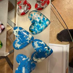 2" Pocket Heart Blue Clouds #1 by Candice Treat Murphy, Image 1.