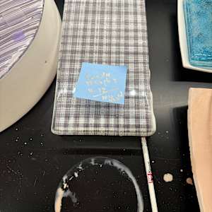 Turquoise String Trapped Bubbles 9” x 5” Tray by Candice Treat Murphy, Image 2.