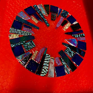 Modern Dichroic Blues Kerchief Vase by Candice Treat Murphy, Image 4.