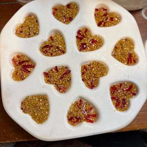 Qty 10 1.5” Tiny Pocket Heart Sunburst, Red Striker, and Gold Leaf #1-10 by Candice Treat Murphy, Image 2.