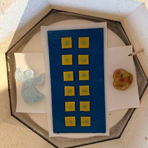 Egyptian Blue and Yellow Sushi Tray by Candice Treat Murphy, Image 4.