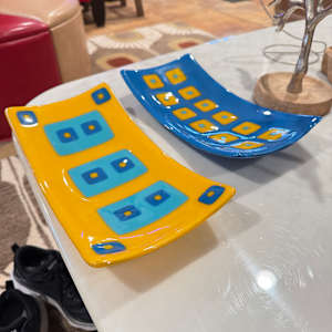 Yellow, Turquoise, & Egyptian Blue Sushi Tray by Candice Treat Murphy, Image 3.