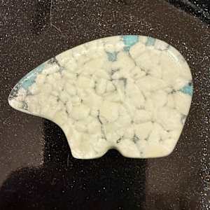 Vanilla and Turquoise Frit Pocket Bear #2 by Candice Treat Murphy, Image 4.