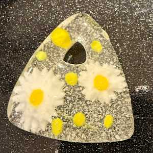 Triangle Daisies and Dots Necklace #1 by Candice Treat Murphy, Image 1.