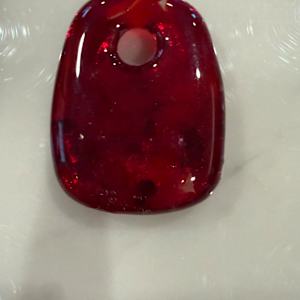 Striker Red Rectangle Necklace #1 by Candice Treat Murphy, Image 2.