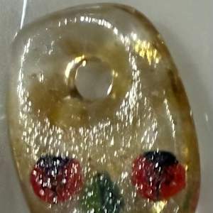 Rectangle Necklace Ladybugs and Leaf #1 by Candice Treat Murphy, Image 2.