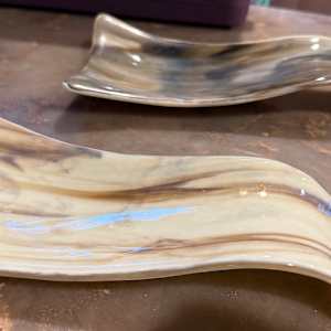 Modern Large Spoon Rest #2 (Browns and Vanilla) by Candice Treat Murphy, Image 2.