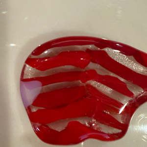 Red Striped Pocket Bear #1 by Candice Treat Murphy, Image 1.