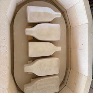 Magnum Bottle Large Spoon Rest Bees #2 (clear) by Candice Treat Murphy, Image 6.