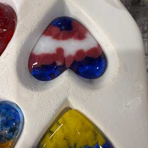 1.5" Tiny Pocket Heart Blue White Pink #5 by Candice Treat Murphy, Image 4.