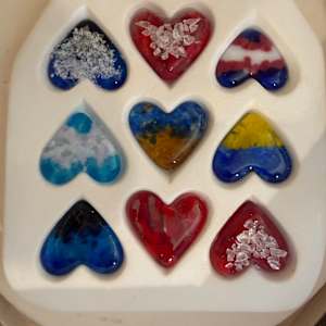 2" Ukraine Colors Pocket Heart #16 by Candice Treat Murphy, Image 3.