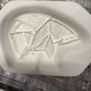 Clear Iridescent Bear with Chunky Red Heart Plant Stake by Candice Treat Murphy, Image 2.