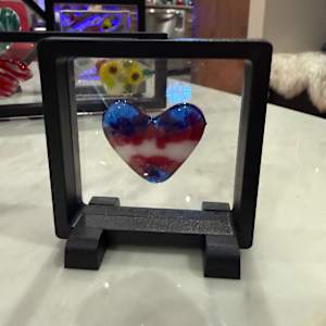 1.5" Tiny Pocket Heart Blue White Pink #5 by Candice Treat Murphy, Image 6.