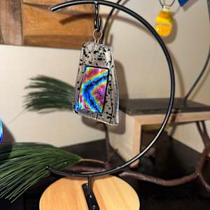 Dichroic on Black Confetti Ornament #3 by Candice Treat Murphy, Image 2.