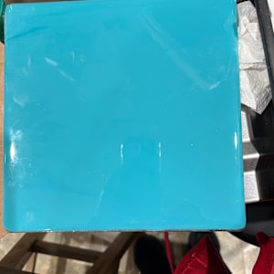 10” Turquoise Square with Stacked Marigold and Cobalt Squares by Candice Treat Murphy, Image 2.