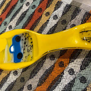 Blue the Truck on Marigold Spoon Rest #1 by Candice Treat Murphy, Image 3.