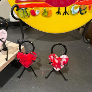 2" Pocket Heart Red Pink and White #3 by Candice Treat Murphy, Image 5.