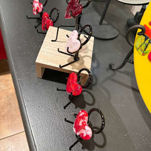 2" Pocket Heart Red Pink and White #3 by Candice Treat Murphy, Image 3.